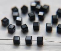 Swarovski 5601 Vintage Cube Bead in Violet Opal/Jet4mm 2/6/12/36 Pieces