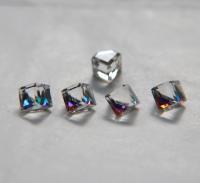 6MM Vintage Swarovski crystal stones in cut corner cube fancy stone 4841 Austrian lead crystal rhinestones