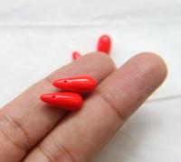 Red Opaque 16x6 mm Czech Smooth Vintage Glass Drops 36/144/288 Pieces Faceted Glass Drops, Vintage Glass Beads, Glass Drops