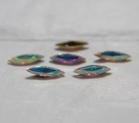 15x4mm Swarovski Crystal Aurore Boreale Marquise, New Vintage Pointy Back Navette 4200 crystals, gold foil 6/24 Pieces Jewery making stones