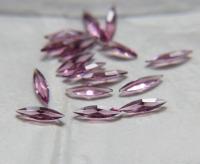 15x4mm Swarovski Light Amethyst Marquise, New Vintage Pointy Back Navette 4200 crystals, unfoiled 6/24 Pieces Jewery making stones