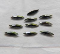 15x4mm Swarovski Jet Gunmetal Marquise, New Vintage Pointy Back Navette 4200 crystals, gold foil 6/24 Pieces Jewery making stones