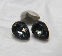 Vintage Swarovski 18x13 mm Crystal Silver Night Pear Shape 4320 Premier Crystal Rhinestones 2/6/12/24 Pieces gemstones, jewlery
