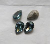Vintage Swarovski 13x8.5 mm Crystal Blue Shade Pear Shape Premier Crystal Rhinestones 2/6/24/72/144 Pieces gemstones, jewlery