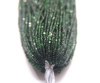 11/0 Hanks Charlotte Cut Beads Green Jet Lined 1/5/25/50/100 Hanks 2.0mm jewellery NATIVE rare glass beads, jewelry supply,