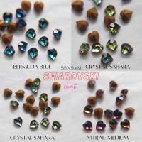Swarovski Vintage Heart Rhinestones - 5.5x5 mm in (3 Colours) Gold foiled 6/12/36/72/144 Pieces fancy stones, jewelry making