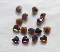 Swarovski Vintage Heart Rhinestones - 5.5x5 mm in (3 Colours) Gold foiled 6/12/36/72/144 Pieces fancy stones, jewelry making