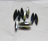 15x4mm Swarovski Jet Gunmetal Marquise, New Vintage Pointy Back Navette 4200 crystals, gold foil 6/24 Pieces Jewery making stones