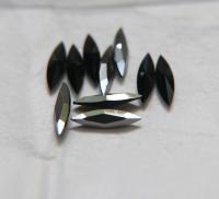 15x4mm Swarovski Jet Gunmetal Marquise, New Vintage Pointy Back Navette 4200 crystals, gold foil 6/24 Pieces Jewery making stones
