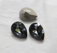 Vintage Swarovski 18x13 mm Crystal Silver Night Pear Shape 4320 Premier Crystal Rhinestones 2/6/12/24 Pieces gemstones, jewlery