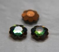 14mm Swarovski Vintage Flower Foiled Rhinestones in Vitrail Medium 2/6/12/36/72 pieces Vintage findings, jewellery parts