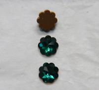 12mm Swarovski Vintage Flower Foiled Flat Back Rhinestones in Emerald 2/6/12/36/72 pieces Vintage findings, jewellery parts