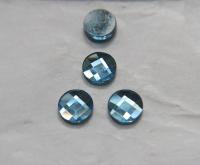 Swarovski Chessboard Circle Flat Back No Hotfix (2035) 10mm - Black Diamond/Aquamarine foiled 6/12/36/72/144 Pieces