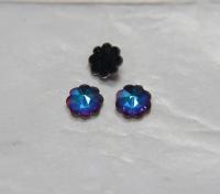 10mm Swarovski Vintage Flower Foiled Flat Back Rhinestones in Bermuda Blue 2/6/12/36/72 pieces Vintage findings, jewellery parts