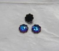 10mm Swarovski Vintage Flower Foiled Flat Back Rhinestones in Bermuda Blue 2/6/12/36/72 pieces Vintage findings, jewellery parts