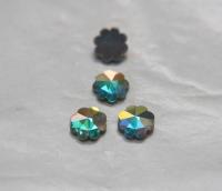 12mm Swarovski Vintage Flower Foiled Flat Back Rhinestones in Crystal Aurore Boreale 2/6/12/36/72 pieces Vintage findings, jewellery parts