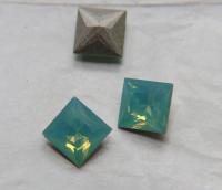 Vintage Swarovski 12 mm Pacific Opal Square Princess Cut 4447 Premier Crystal Rhinestones 2/6/12/36 Pieces gemstones