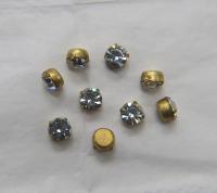 Swarovski 40ss Vintage Crystal Prong Settings 6/12/24/100 Pieces BRASS SETTINGS, strass embellishments, vintage rare