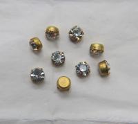 Swarovski 40ss Vintage Crystal Prong Settings 6/12/24/100 Pieces BRASS SETTINGS, strass embellishments, vintage rare
