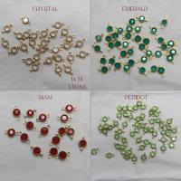Swarovski channel set 2 loops 16ss 12/24/36/72/144 Pieces BRASS SETTINGS, strass embellishments, vintage rare