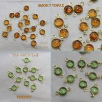 Swarovski cabochons channel set 2 loops 40ss 6/12/24/36/72 Pieces BRASS SETTINGS, strass embellishments, vintage rare