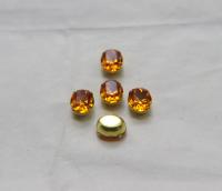 Swarovski 10X8 MM Oval Vintage Crystal Topaz Prong Settings 2/6/12 Pieces BRASS SETTINGS, strass embellishments, vintage rare