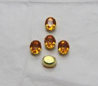 Swarovski 10X8 MM Oval Vintage Crystal Topaz Prong Settings 2/6/12 Pieces BRASS SETTINGS, strass embellishments, vintage rare