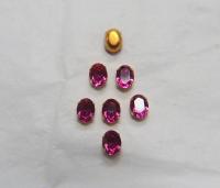 Swarovski 8x6 MM Oval Vintage Fuchsia Crystal Prong Settings 6/12/36/72 Pieces BRASS SETTINGS, strass embellishments, vintage rare