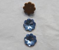 12mm Swarovski Vintage Flower Foiled Flat Back Rhinestones in Light Sapphire 2/6/12/36/72 pieces Vintage findings, jewellery parts
