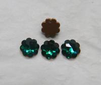 12mm Swarovski Vintage Flower Foiled Flat Back Rhinestones in Emerald 2/6/12/36/72 pieces Vintage findings, jewellery parts