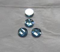 Swarovski Chessboard Circle Flat Back No Hotfix (2035) 10mm - Black Diamond/Aquamarine foiled 6/12/36/72/144 Pieces