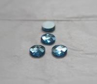 Swarovski Chessboard Circle Flat Back No Hotfix (2035) 10mm - Black Diamond/Aquamarine foiled 6/12/36/72/144 Pieces