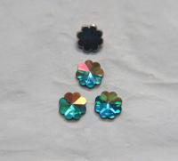 12mm Swarovski Vintage Flower Foiled Flat Back Rhinestones in Crystal Aurore Boreale 2/6/12/36/72 pieces Vintage findings, jewellery parts