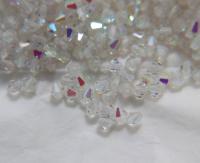 5mm Vintage Czech Preciosa Crystal Titania Solid Bicone 3600 Pieces rainbow beads, jewelry making, couture