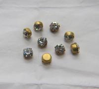 Swarovski 40ss Vintage Crystal Prong Settings 6/12/24/100 Pieces BRASS SETTINGS, strass embellishments, vintage rare