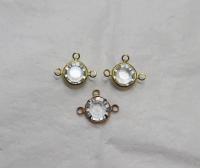 Swarovski channel set 3 loops 39ss 2/6/12/24/36 Pieces BRASS SETTINGS, strass embellishments, vintage rare
