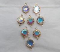 Swarovski channel set 2 loops 50ss 2/6 Pieces Gold Plated SETTINGS, strass embellishments, vintage rare