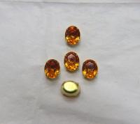 Swarovski 10X8 MM Oval Vintage Crystal Topaz Prong Settings 2/6/12 Pieces BRASS SETTINGS, strass embellishments, vintage rare