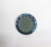 Swarovski Printed Graphic Pendants in Crystal Metallic Blue 30 MM Fancy Crystal drops 1/2/6 Piece vintage findings, jewelry making
