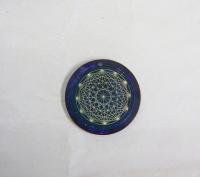 Swarovski Printed Graphic Pendants in Crystal Metallic Blue 30 MM Fancy Crystal drops 1/2/6 Piece vintage findings, jewelry making