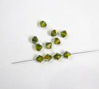 7mm Olivine AB Swarovski Bicone Cuts 6/12/36/72/144 Pieces jewelry making/embroidery materials / premium vintage materials