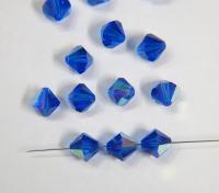 10MM Capri Blue Aurore Boreale Vintage Swarovski Bicone Beads 12/36/72/144/288 Pieces Haute couture embellishments, premium beads, vintage