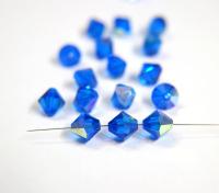 10MM Capri Blue Aurore Boreale Vintage Swarovski Bicone Beads 12/36/72/144/288 Pieces Haute couture embellishments, premium beads, vintage
