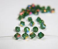 8MM Fern Green Aurore Boreale Vintage Swarovski Bicone Beads 6/24/72/144 Pieces Haute couture embellishments, premium beads, vintage