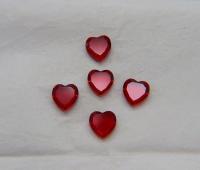 Swarovski Vintage Heart Flat Rhinestones - 10mm in Jet / Light Siam 12/24/48 Pieces fancy stones, jewelry making, craft supply