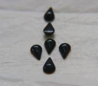 13X8 mm Vintage Jet Cabochon flat back Tear drops Swarovski glass cabs, cabochons