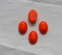 Swarovski 16x11 mm Vintage Crystal Flat Back Oval Cabochon Cabs in Opaque Orange 2/6 Pieces