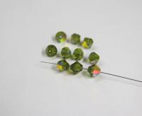7mm Olivine AB Swarovski Bicone Cuts 6/12/36/72/144 Pieces jewelry making/embroidery materials / premium vintage materials