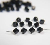 7mm Jet Swarovski Bicone Cuts 6/12/36/72/144 Pieces jewelry making/embroidery materials / premium vintage materials