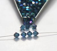 7mm Montana AB Swarovski Bicone Cuts 6/12/36/72/144 Pieces jewelry making/embroidery materials / premium vintage materials